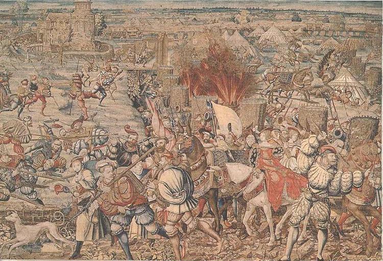 Bernard van orley The Battle of Pavia tapestry, Spain oil painting art